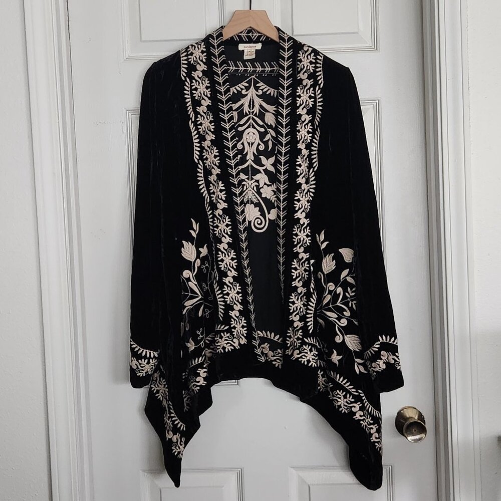 Black Sundance Velvety Whimsigoth Cardigan
